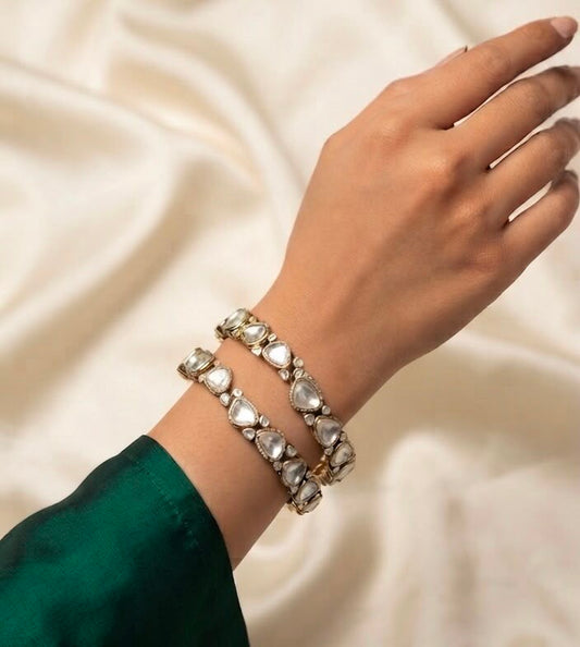 Rubina Gold plated polki bangles
