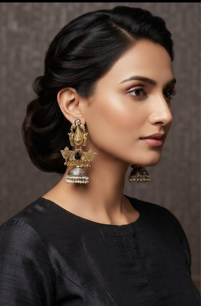 Amreen oversized ethnic jhumkas