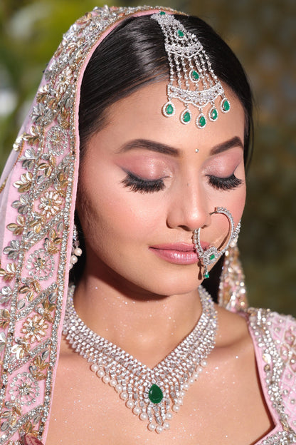 Amreen Diamonds and Emeralds Necklace set
