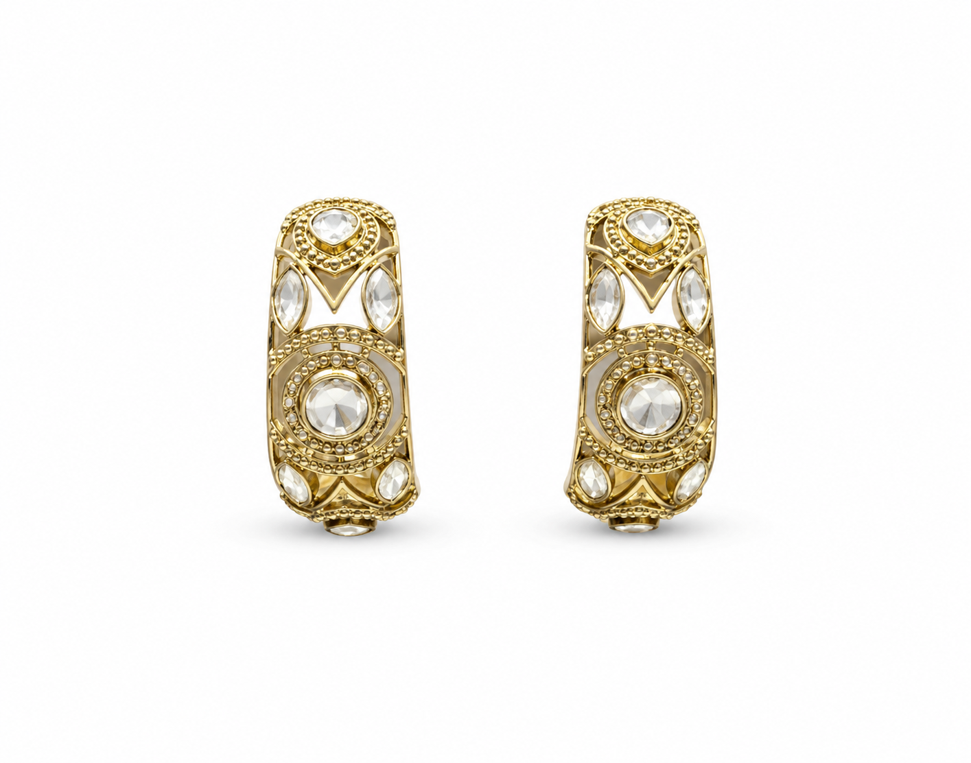 Hania Hoop Shaped Polki Earrings
