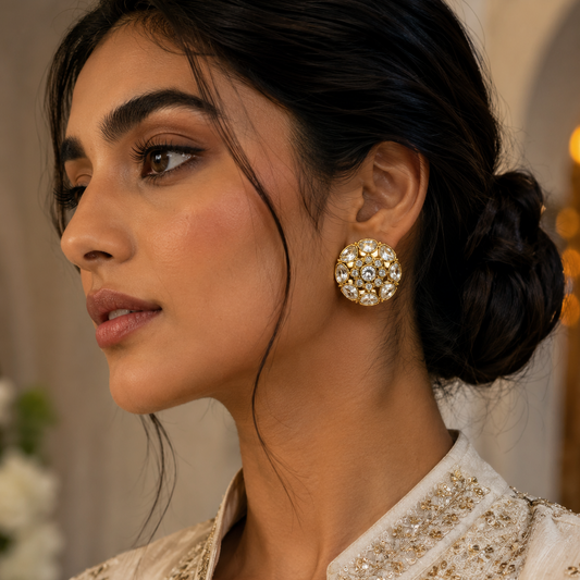 Tarika Polki Stud Earrings