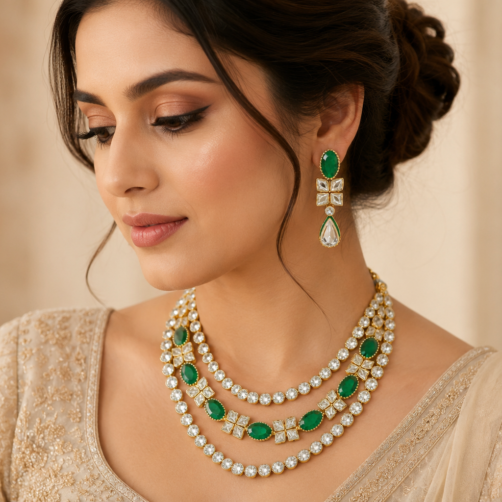 Gulnaar Layered Polki Set