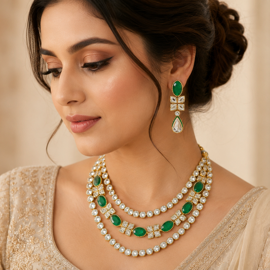 Gulnaar Layered Polki Set
