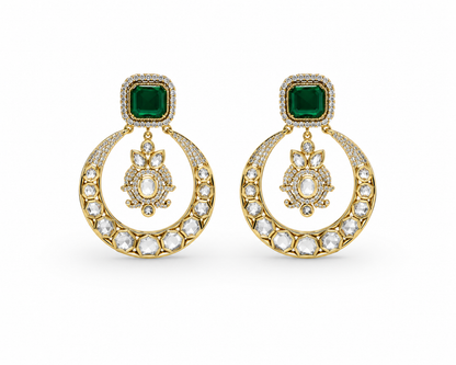 Nihira Antique Polished Polki Earrings