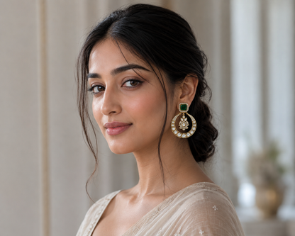 Nihira Antique Polished Polki Earrings