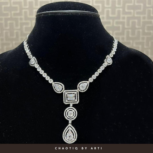 Pendant styled diamond necklace set