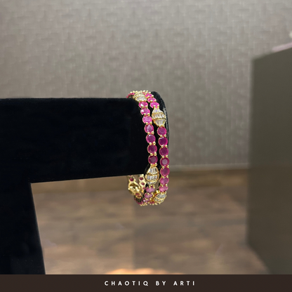 Ameeran Diamond studded Ruby bangles