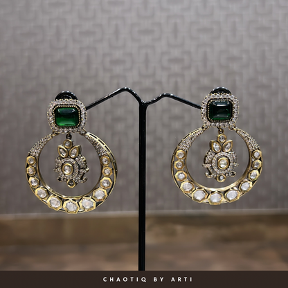 Nihira Antique Polished Polki Earrings