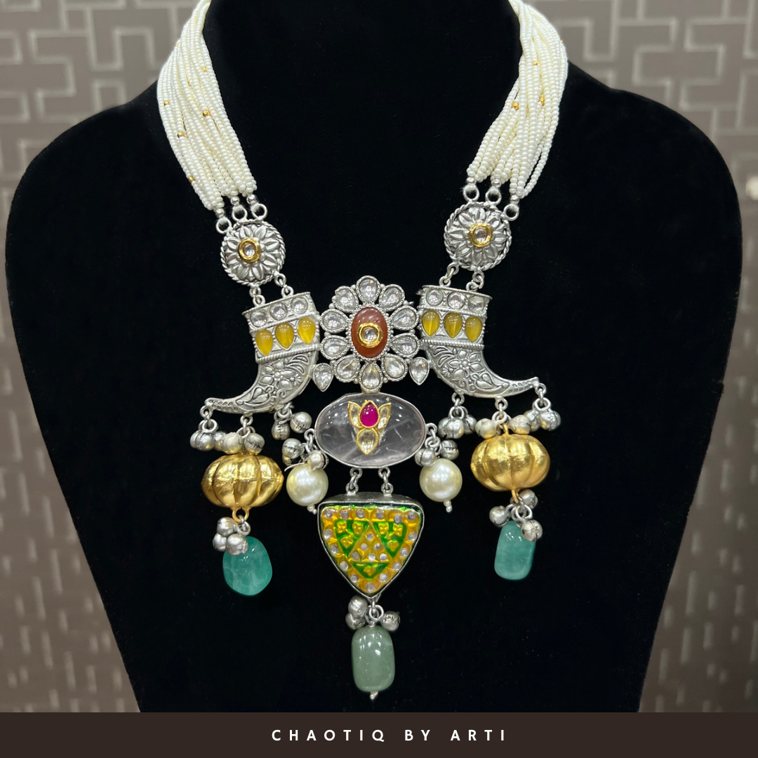 Noor oxidised adjustable oxidised necklace