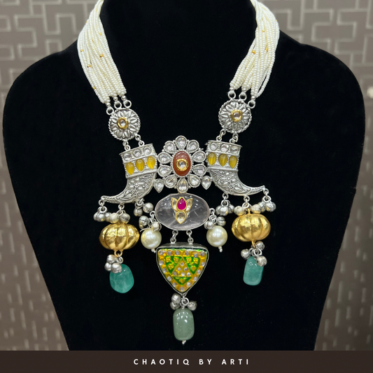 Noor oxidised adjustable oxidised necklace