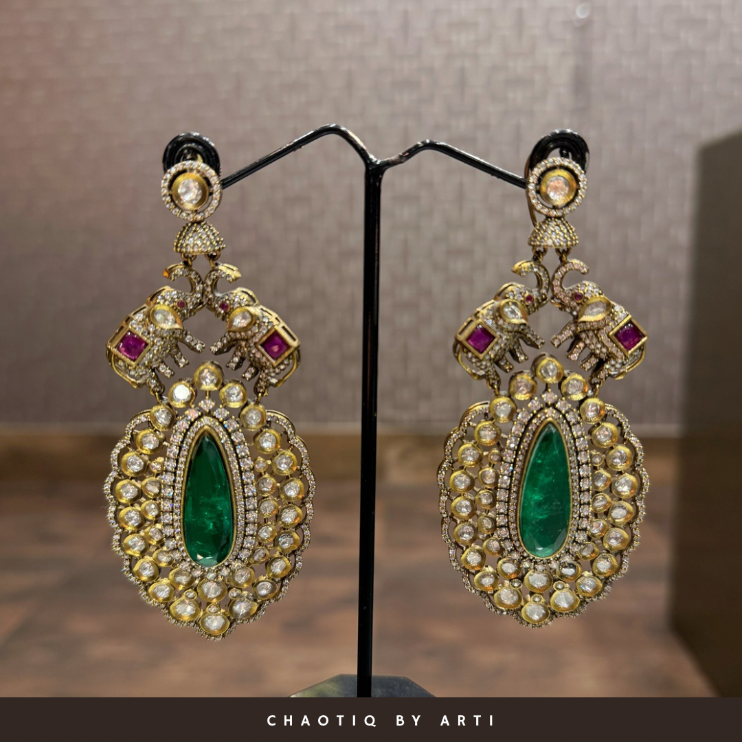 Lolita Polki and Coloured Earrings