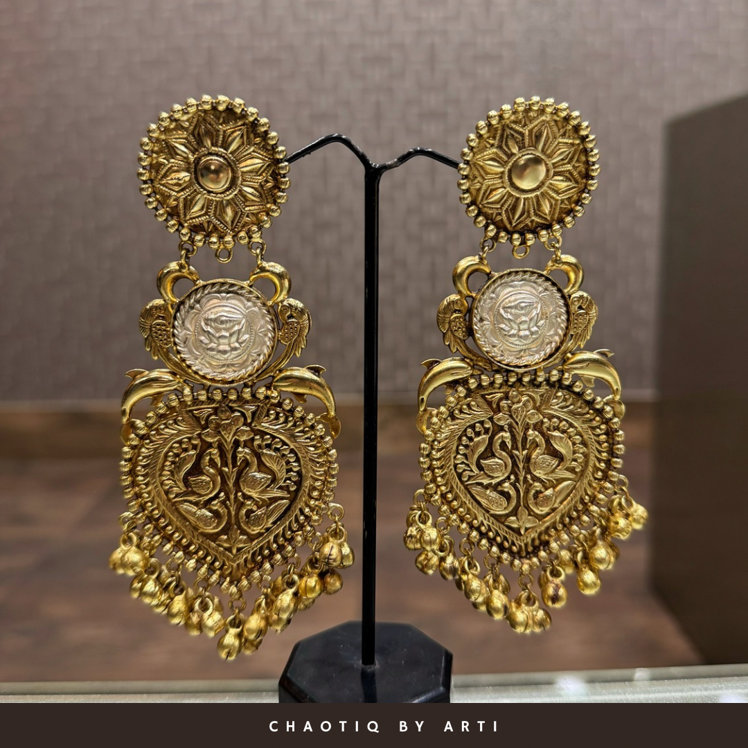 Veda Gold Plated Long Earrings
