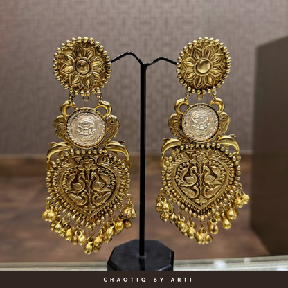 Veda Gold Plated Long Earrings