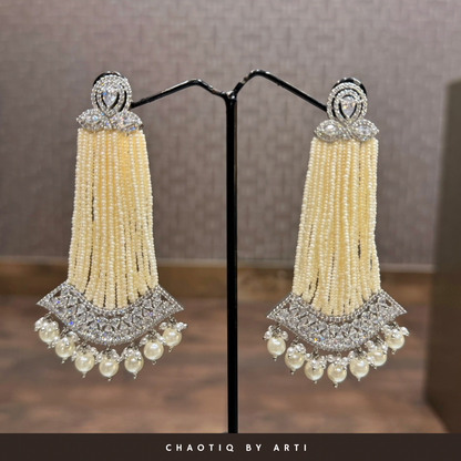 Noor diamond earrings with pearls