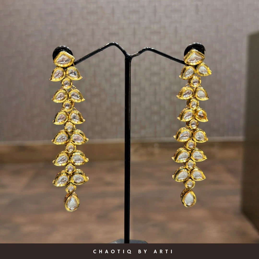 Maahi long polki earrings