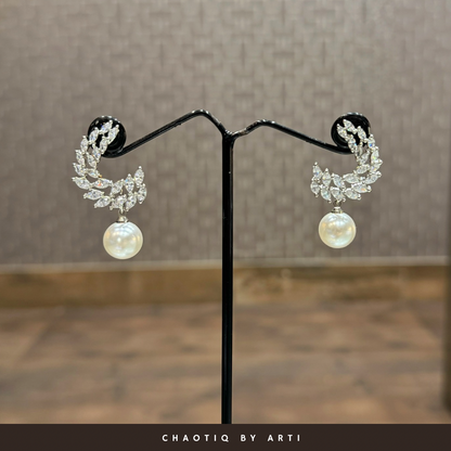 Chandni diamond and pearl drops