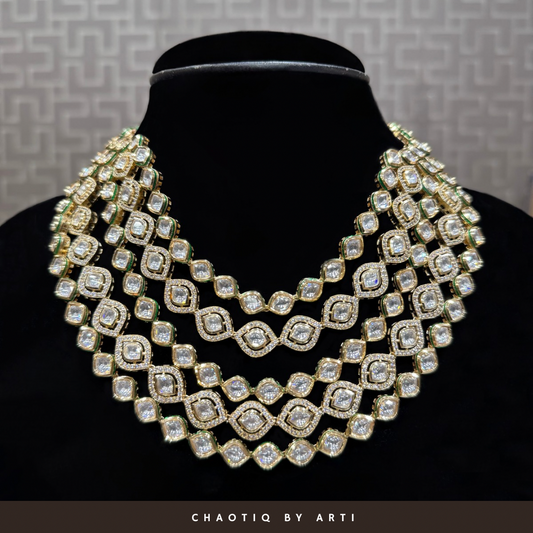 Adah gold plated layered necklace set