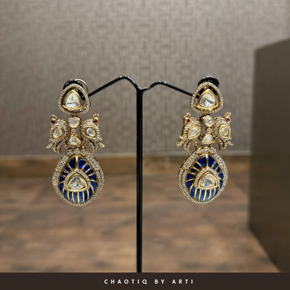 Farida Meenakari and Polki Statement Earrings
