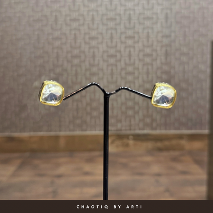 Shaha gold and polki stud earrings