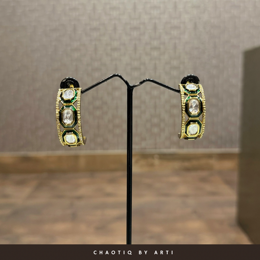 Rasha Polki Hoop Earrings