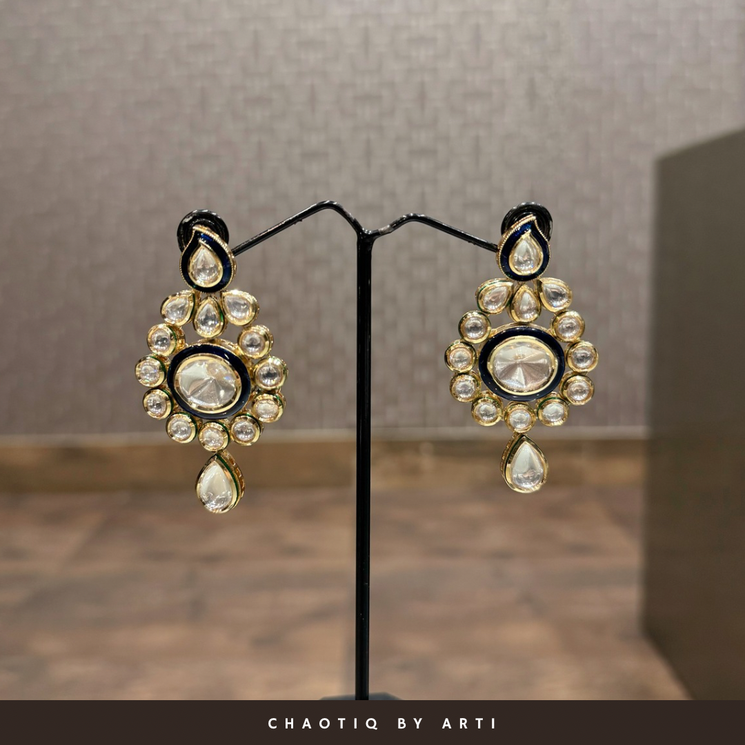 Amina Polki and Meenakari Earrings