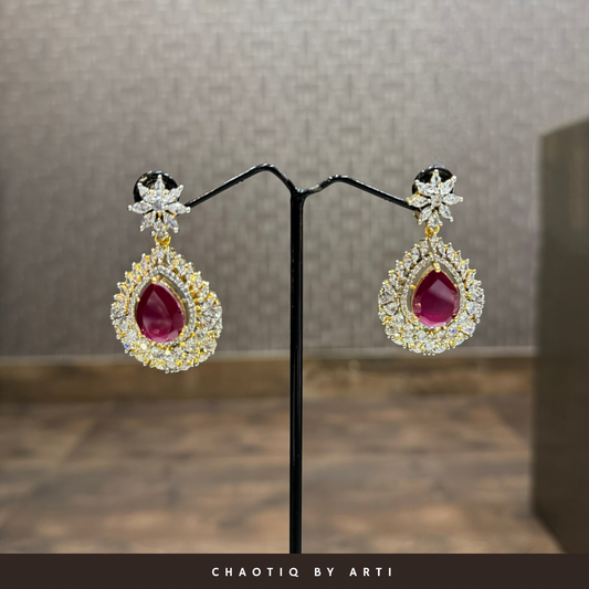 Eline Diamond and Ruby Earrings
