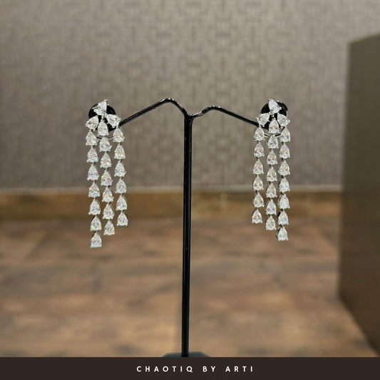 Celeste Diamond studded Tassel Earrings