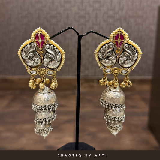 Sabhya Layered Oxidised Jhumkas
