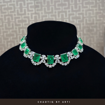 Anaha Emerald and diamond necklace set