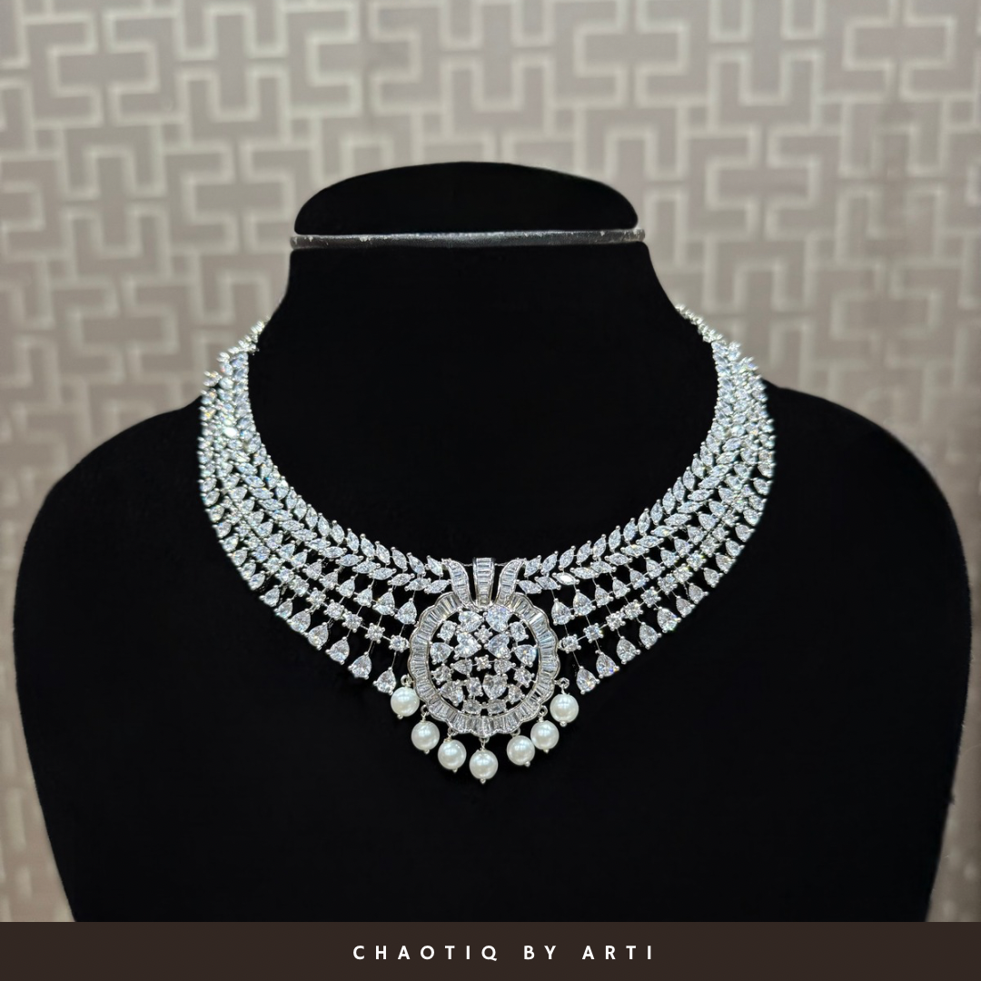 Anaha diamond studded necklace set with pearls