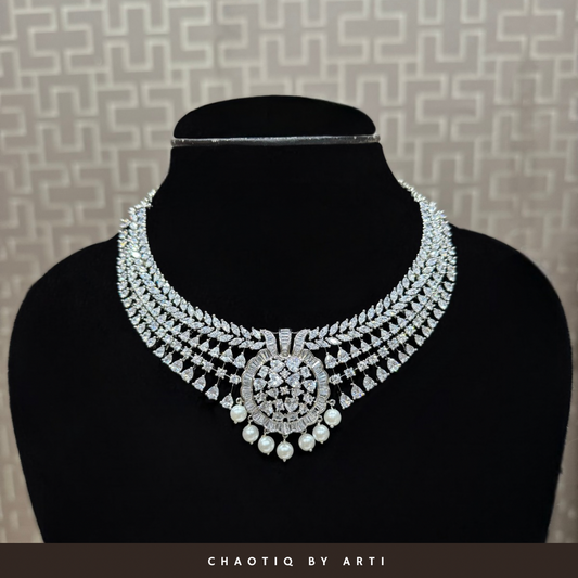Anaha diamond studded necklace set with pearls