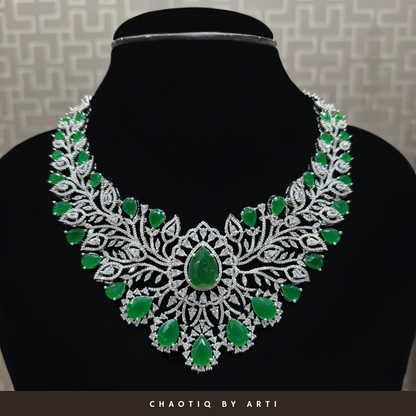 Tamana Emaerald and Diamond Necklace set