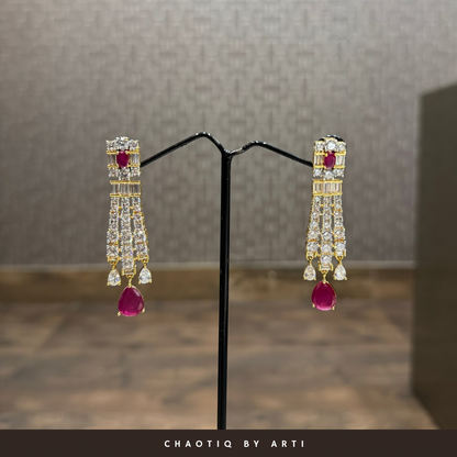 Diamond studded necklace set with ruby stones