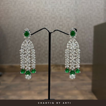 Vamika Emerald and Diamond Layered Necklace Set