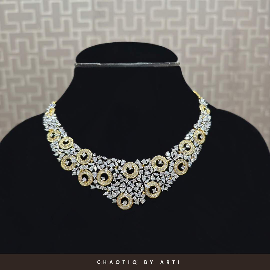 Kimaya Diamond studded dual polish necklace set