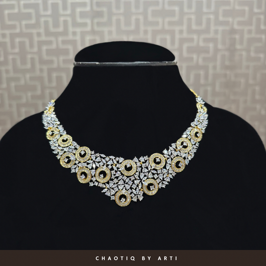 Kimaya Diamond studded dual polish necklace set