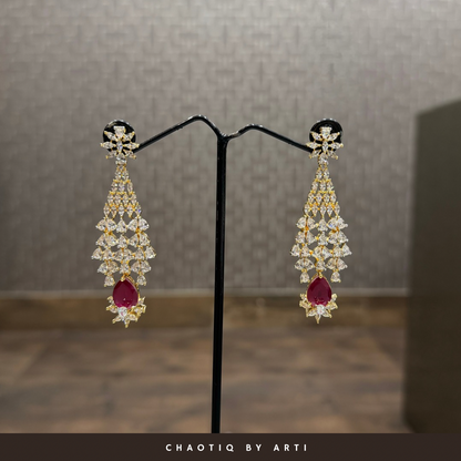 Annamika diamond and ruby studded layered necklace set