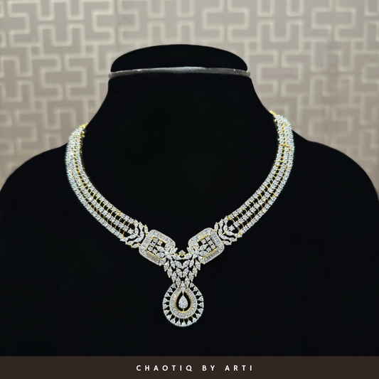 Aara Diamond studded gold plated necklace set