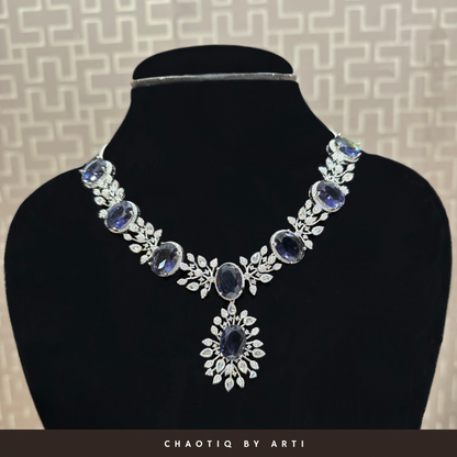 Giselle Flower & Purple Stone Diamond Set