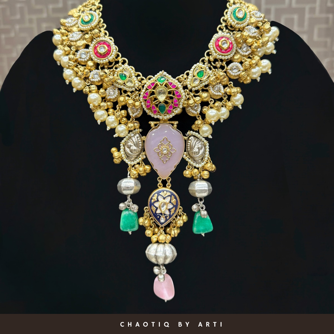 Falguni gold plated layered necklace