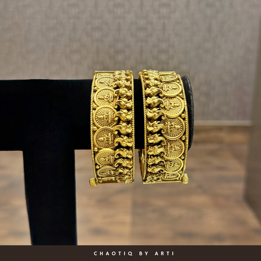Tara gold coin plated temple bangles