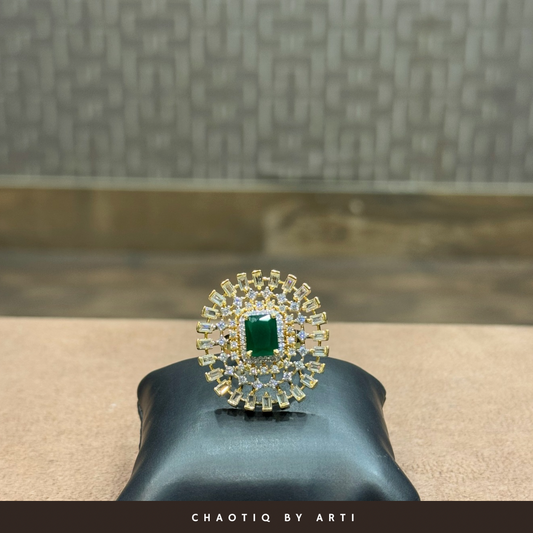 Golden Sage Cocktail Ring