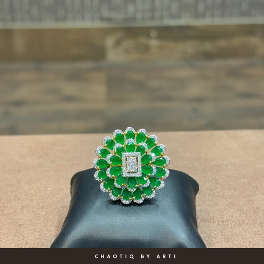 Jade Orchid Cocktail Ring