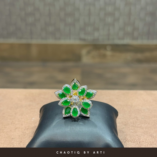 Emerald Empress Ivy Cocktail Ring