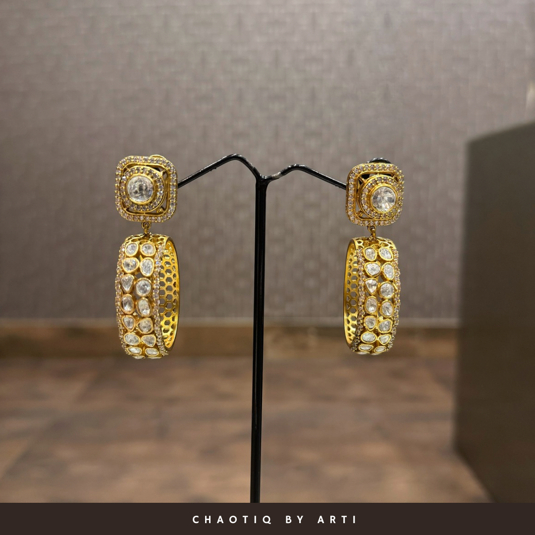 Vedha Polki Hoop Earrings