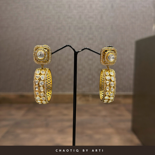 Vedha Polki Hoop Earrings