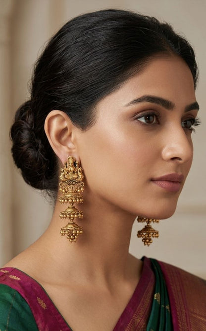 Vedha Layered Gold Plated Earrings