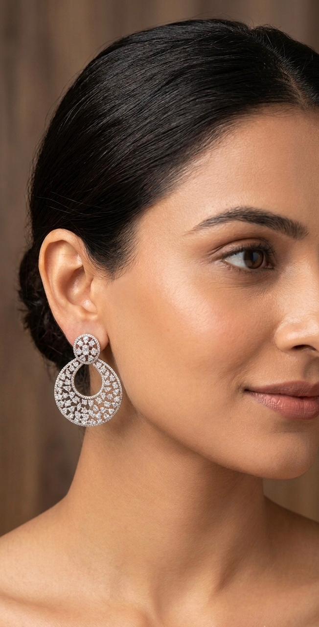 Raya Hoop Diamond Earrings