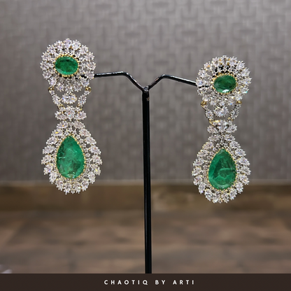 Neelima double drop diamond earrings