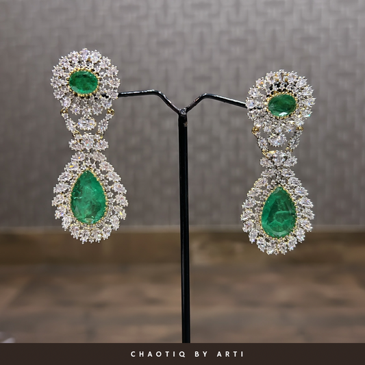 Neelima double drop diamond earrings